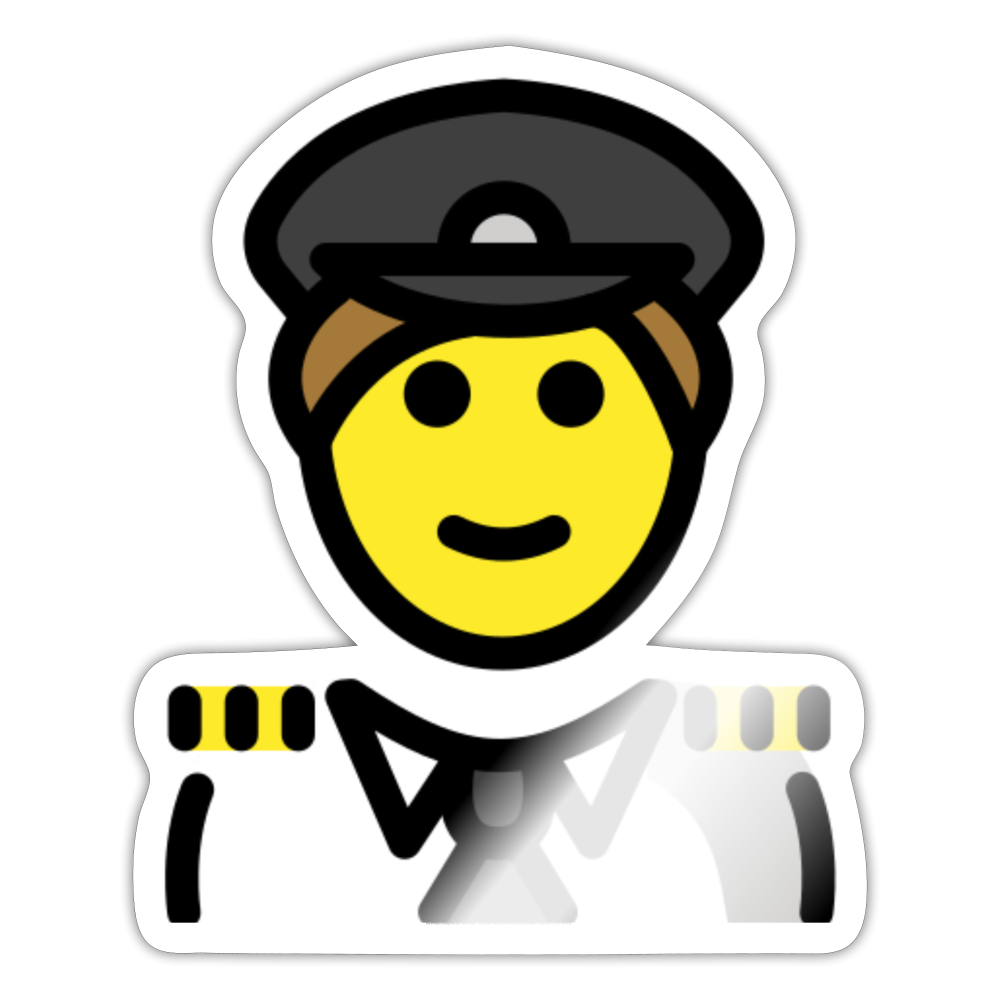Man Pilot Moji Sticker - Emoji.Express - white glossy