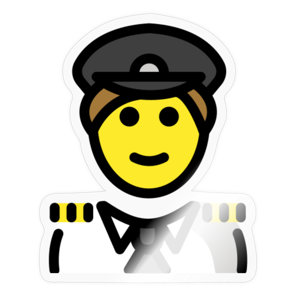 Man Pilot Moji Sticker - Emoji.Express - transparent glossy
