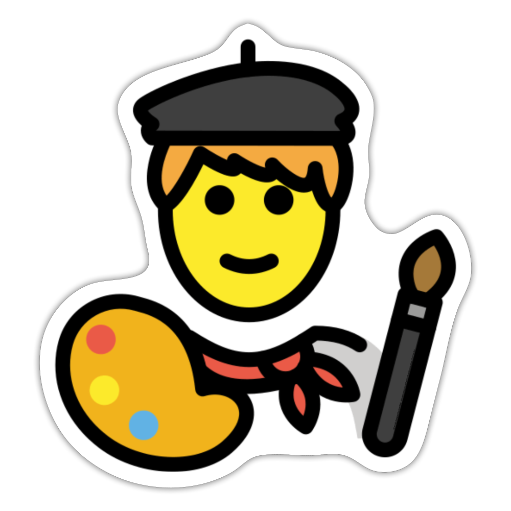Man Artist Moji Sticker - Emoji.Express - white matte