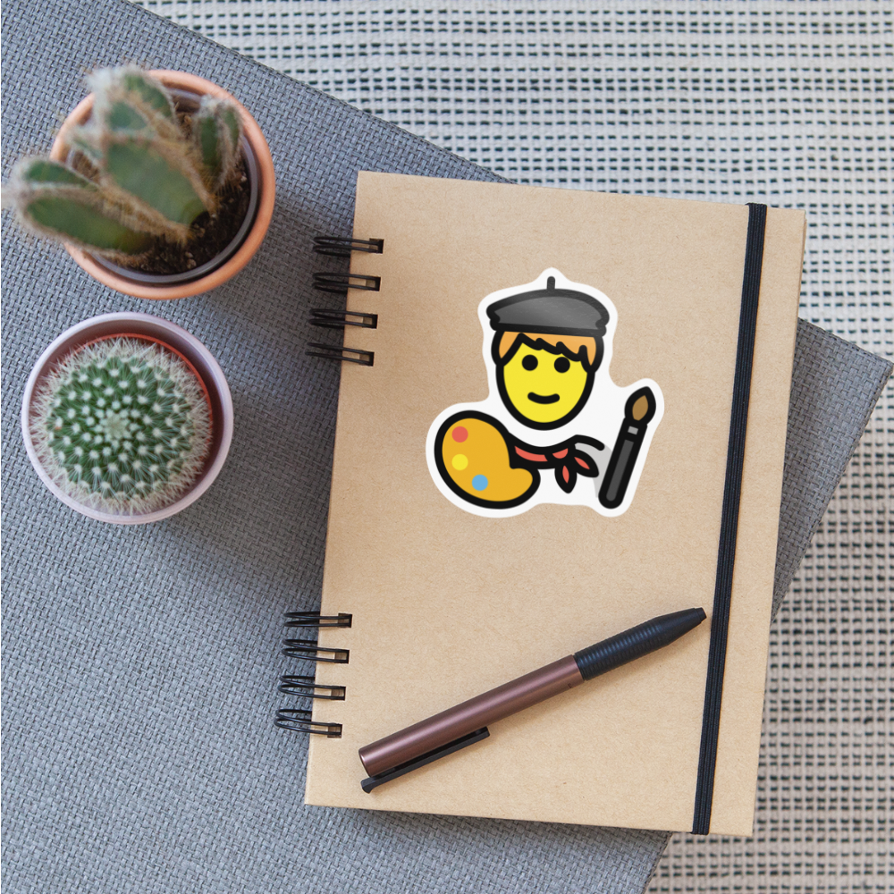 Man Artist Moji Sticker - Emoji.Express - white glossy