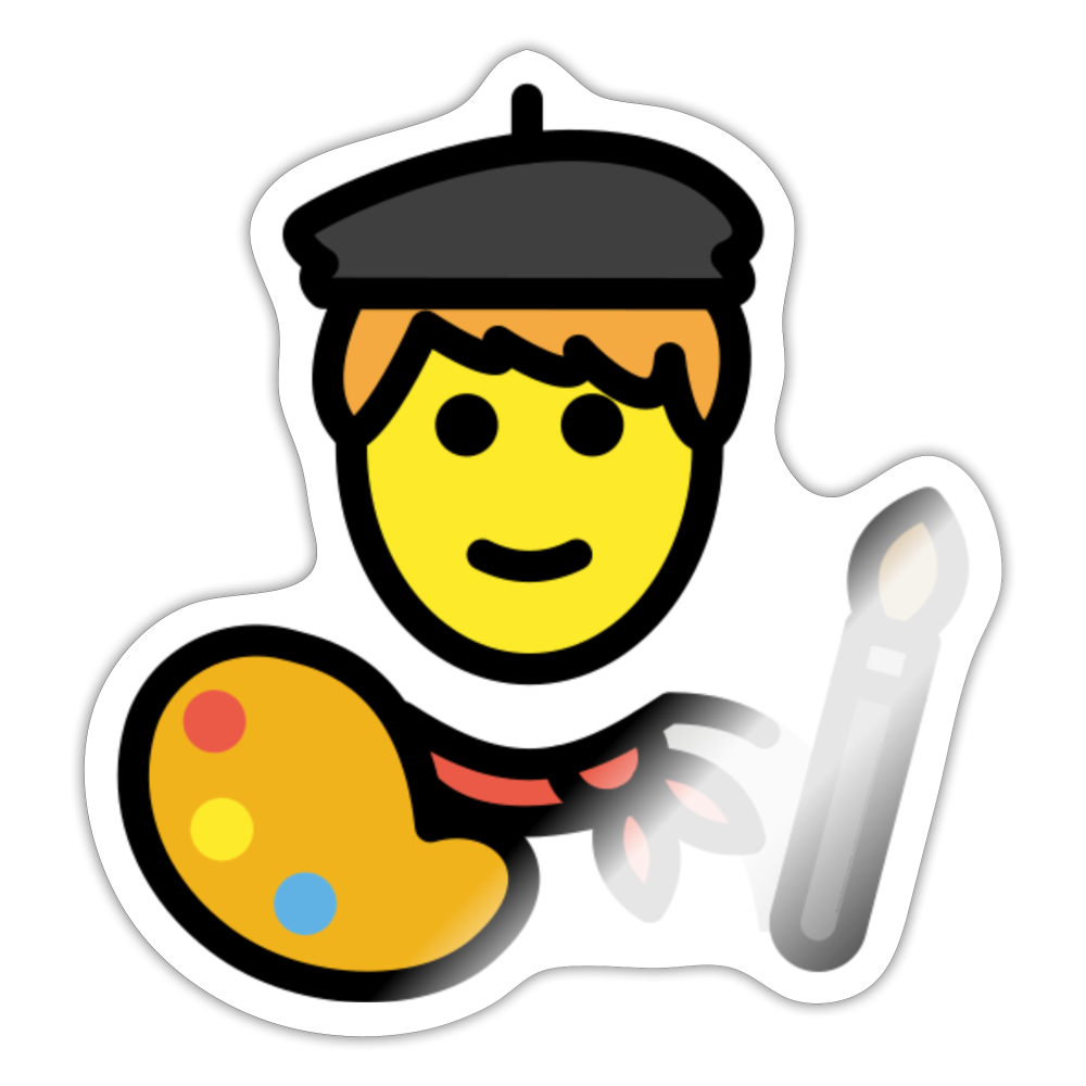 Man Artist Moji Sticker - Emoji.Express - white glossy