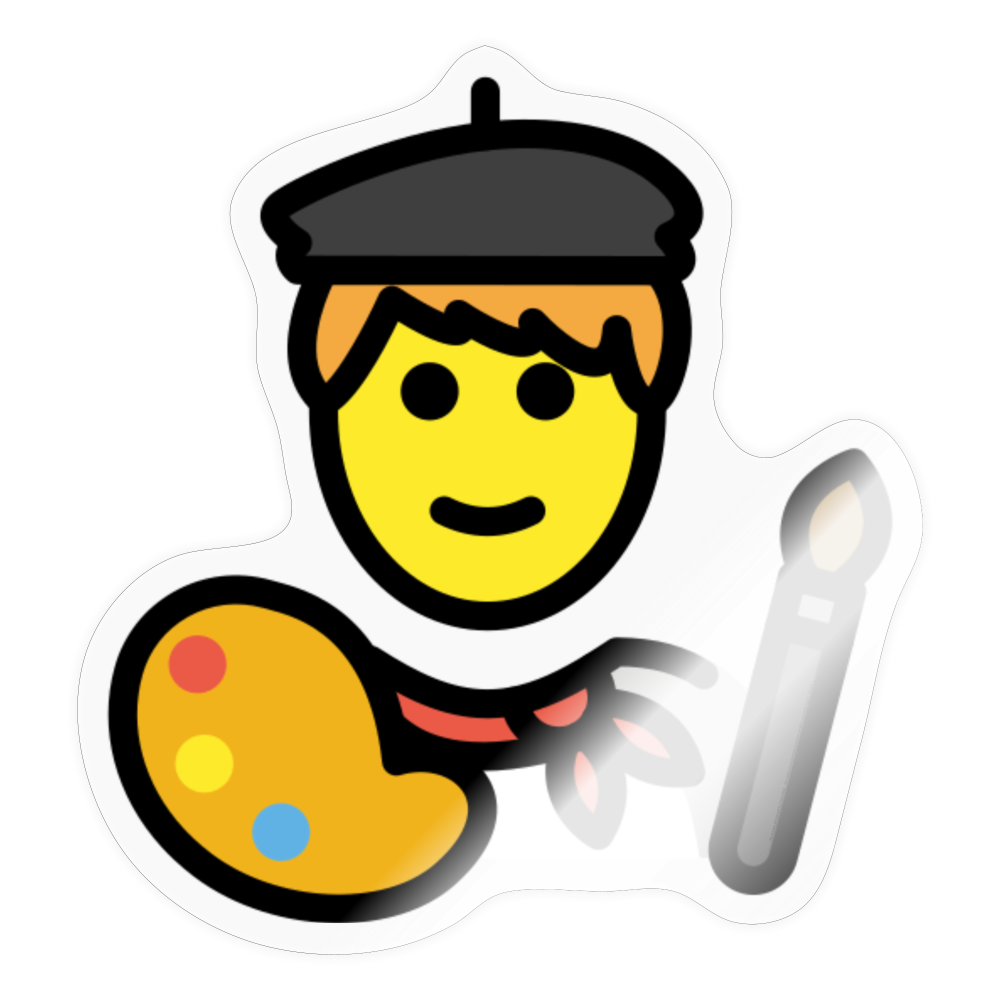 Man Artist Moji Sticker - Emoji.Express - transparent glossy
