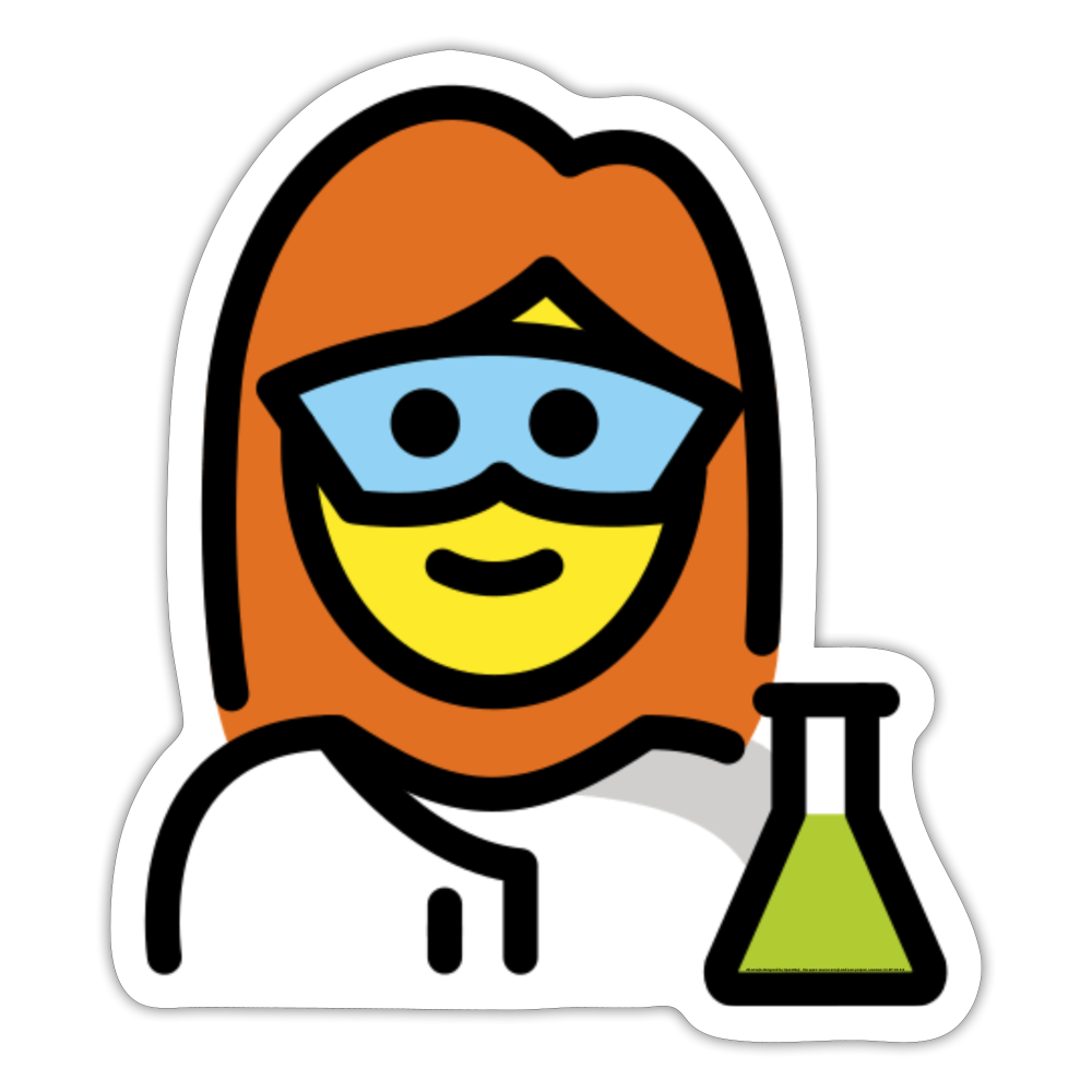 Woman Scientist Moji Sticker - Emoji.Express - white matte