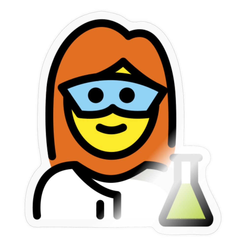 Woman Scientist Moji Sticker - Emoji.Express - transparent glossy