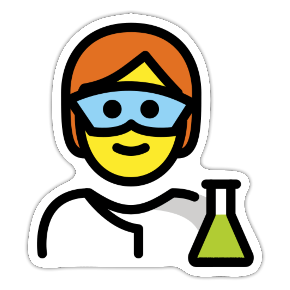 Scientist Moji Sticker - Emoji.Express - white matte