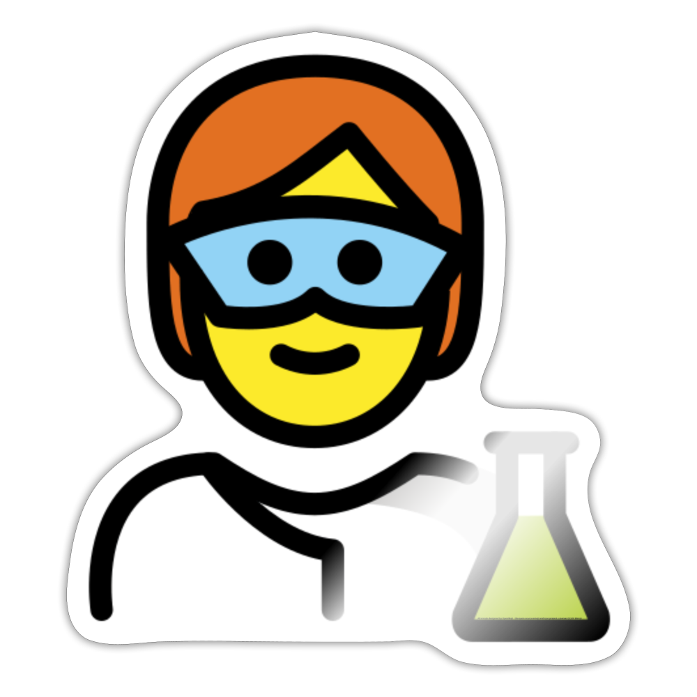 Scientist Moji Sticker - Emoji.Express - white glossy