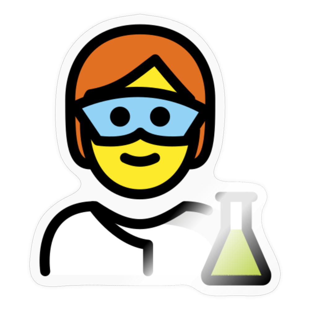 Scientist Moji Sticker - Emoji.Express - transparent glossy