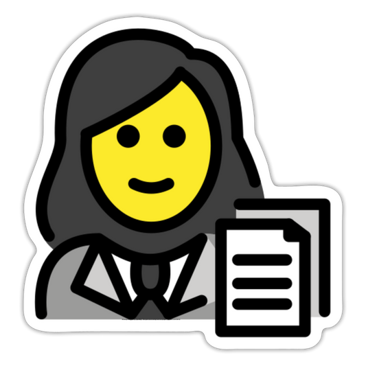 Woman Office Worker Moji Sticker - Emoji.Express - white matte