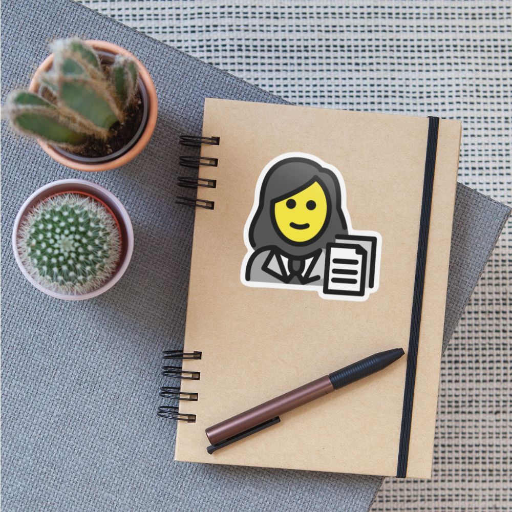 Woman Office Worker Moji Sticker - Emoji.Express - white matte
