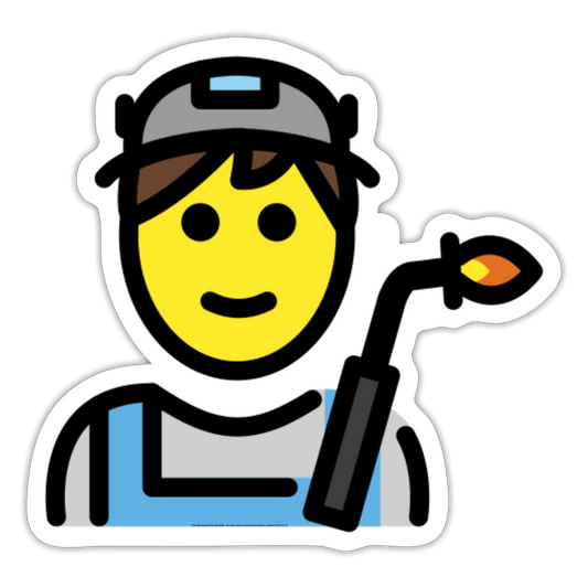Factory Worker Moji Sticker - Emoji.Express - white matte