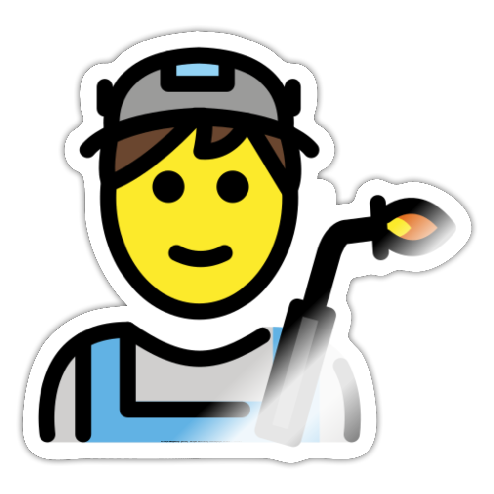 Factory Worker Moji Sticker - Emoji.Express - white glossy