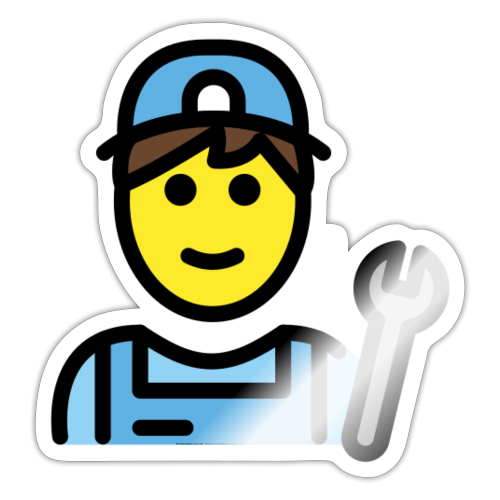 Mechanic Moji Sticker - Emoji.Express - white glossy