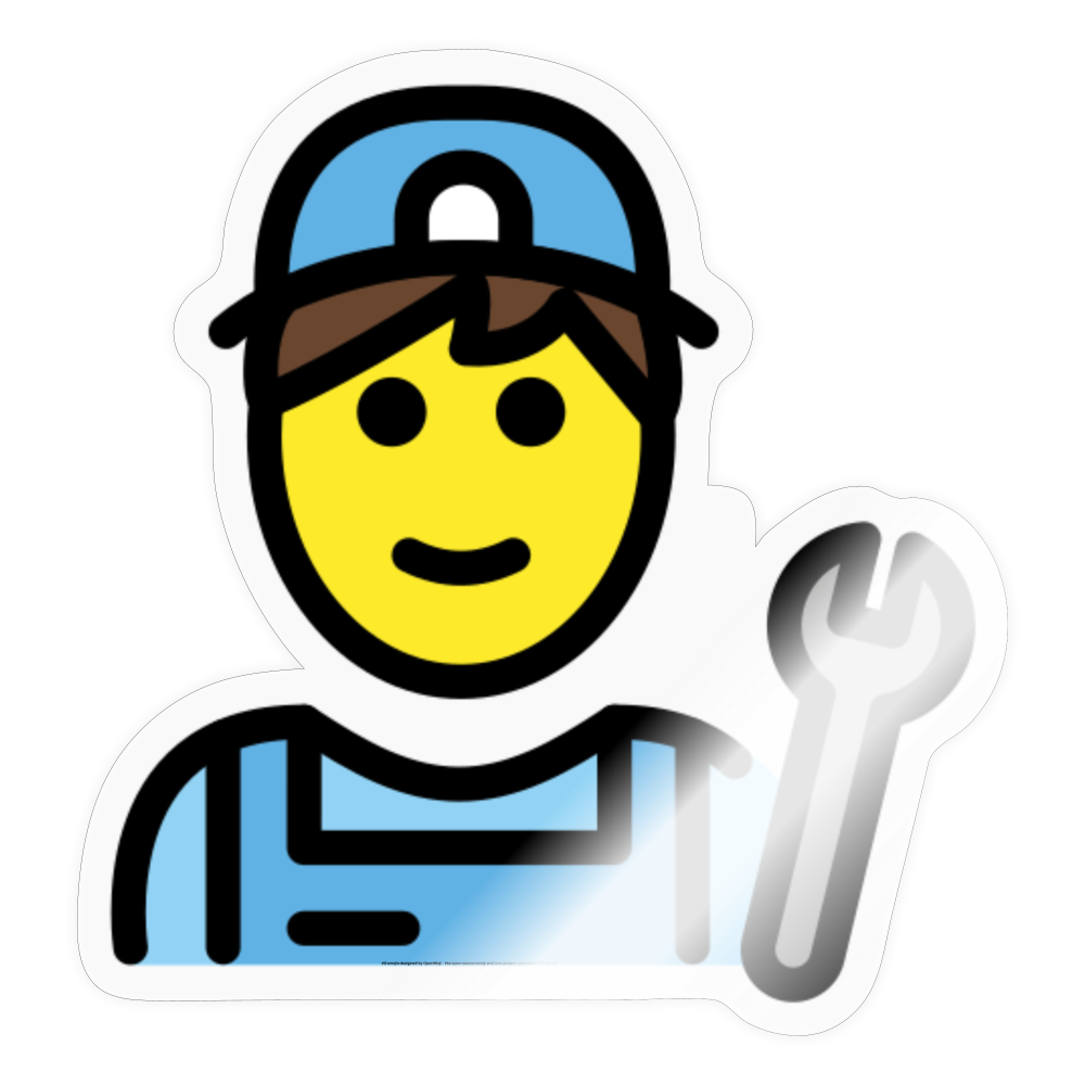 Mechanic Moji Sticker - Emoji.Express - transparent glossy