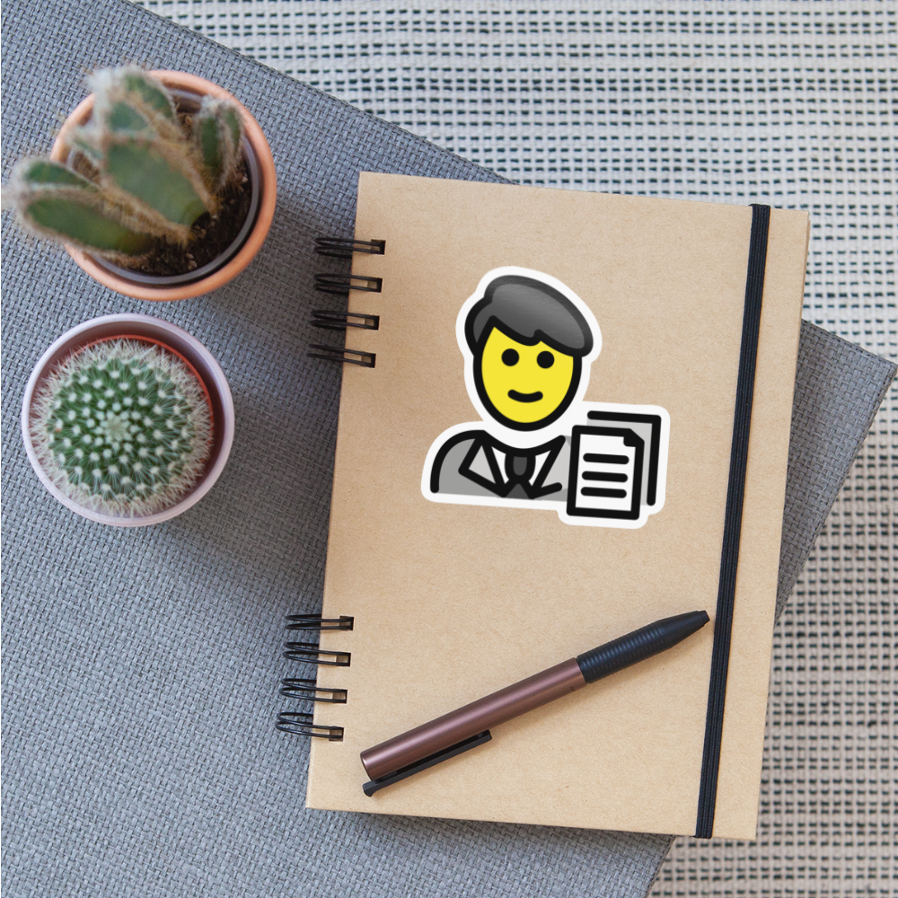 Woman Office Worker Moji Sticker - Emoji.Express - white glossy