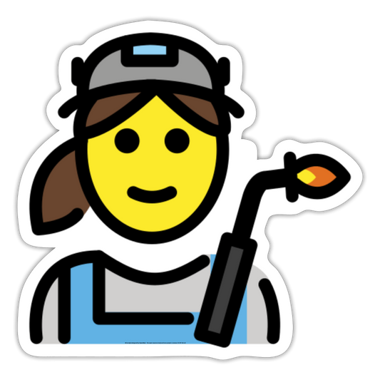 Woman Factory Worker Moji Sticker - Emoji.Express - white matte