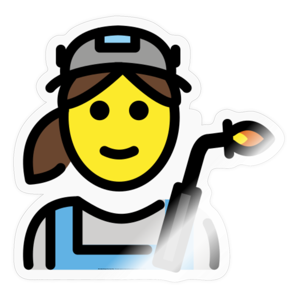 Woman Factory Worker Moji Sticker - Emoji.Express - transparent glossy