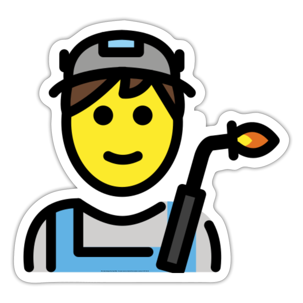 Man Factory Worker Moji Sticker - Emoji.Express - white matte