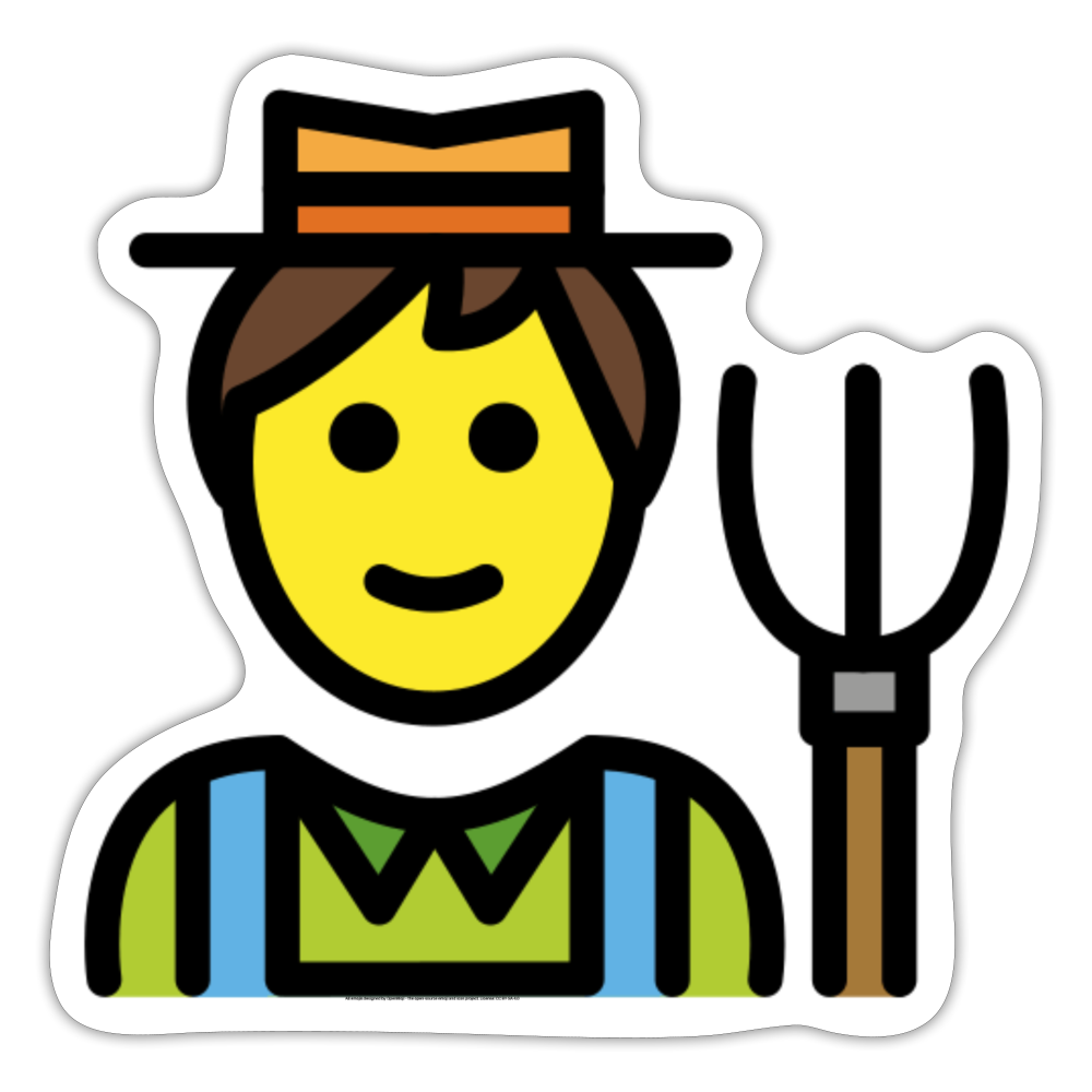 Man Farmer Moji Sticker - Emoji.Express - white matte