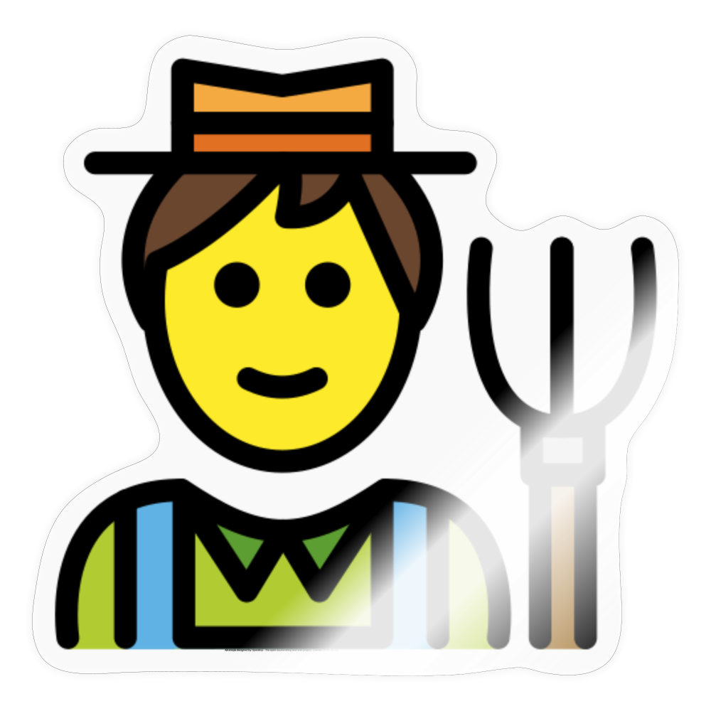 Man Farmer Moji Sticker - Emoji.Express - transparent glossy