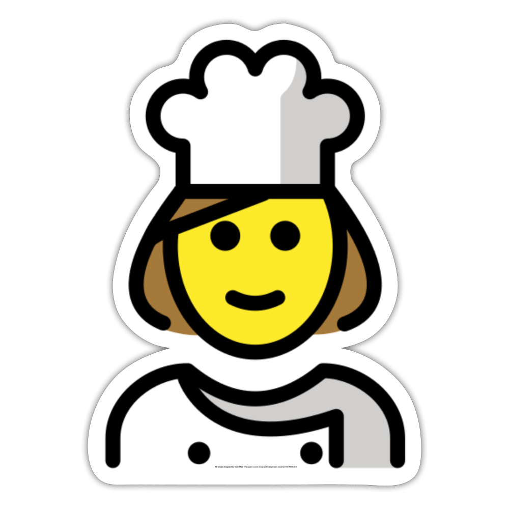 Woman Cook Moji Sticker - Emoji.Express - white matte