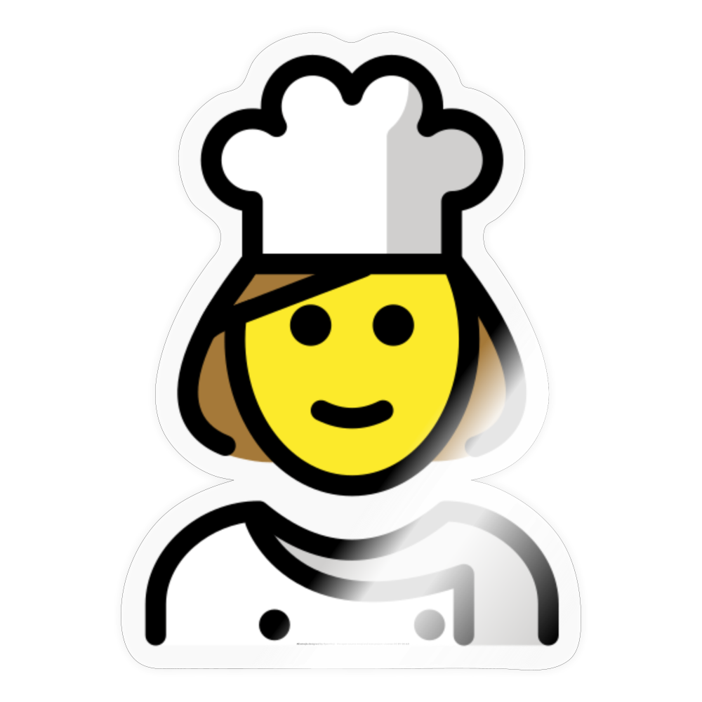 Woman Cook Moji Sticker - Emoji.Express - transparent glossy