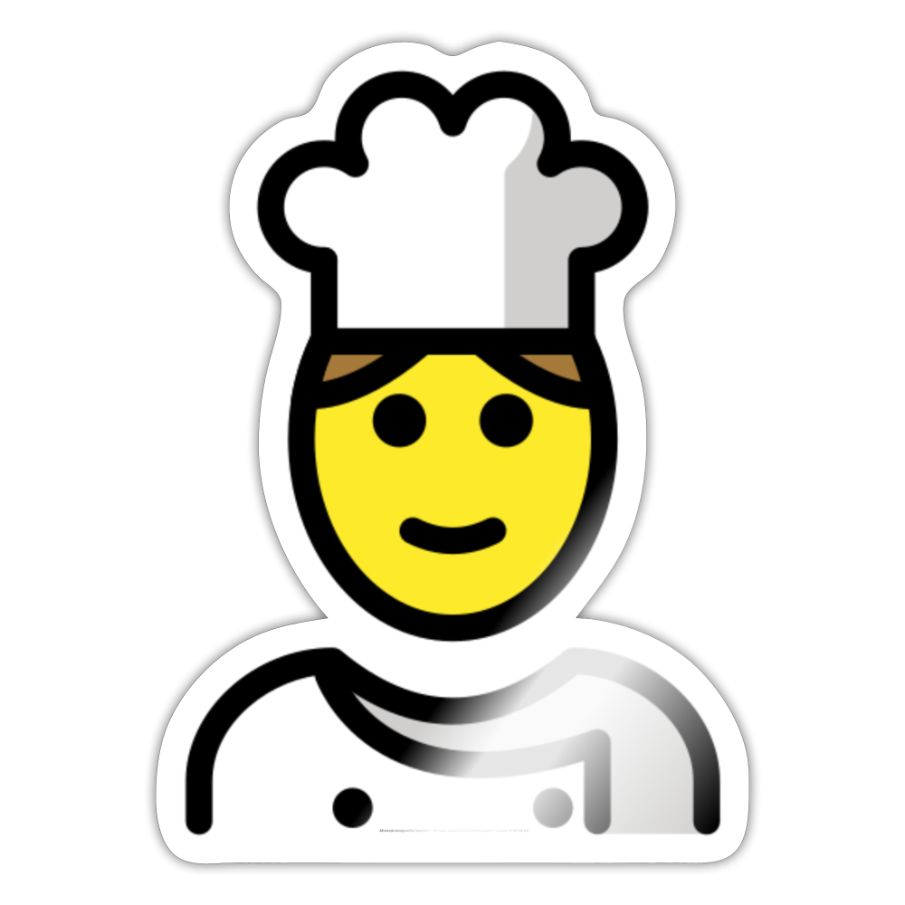 Man Cook Moji Sticker - Emoji.Express - white glossy