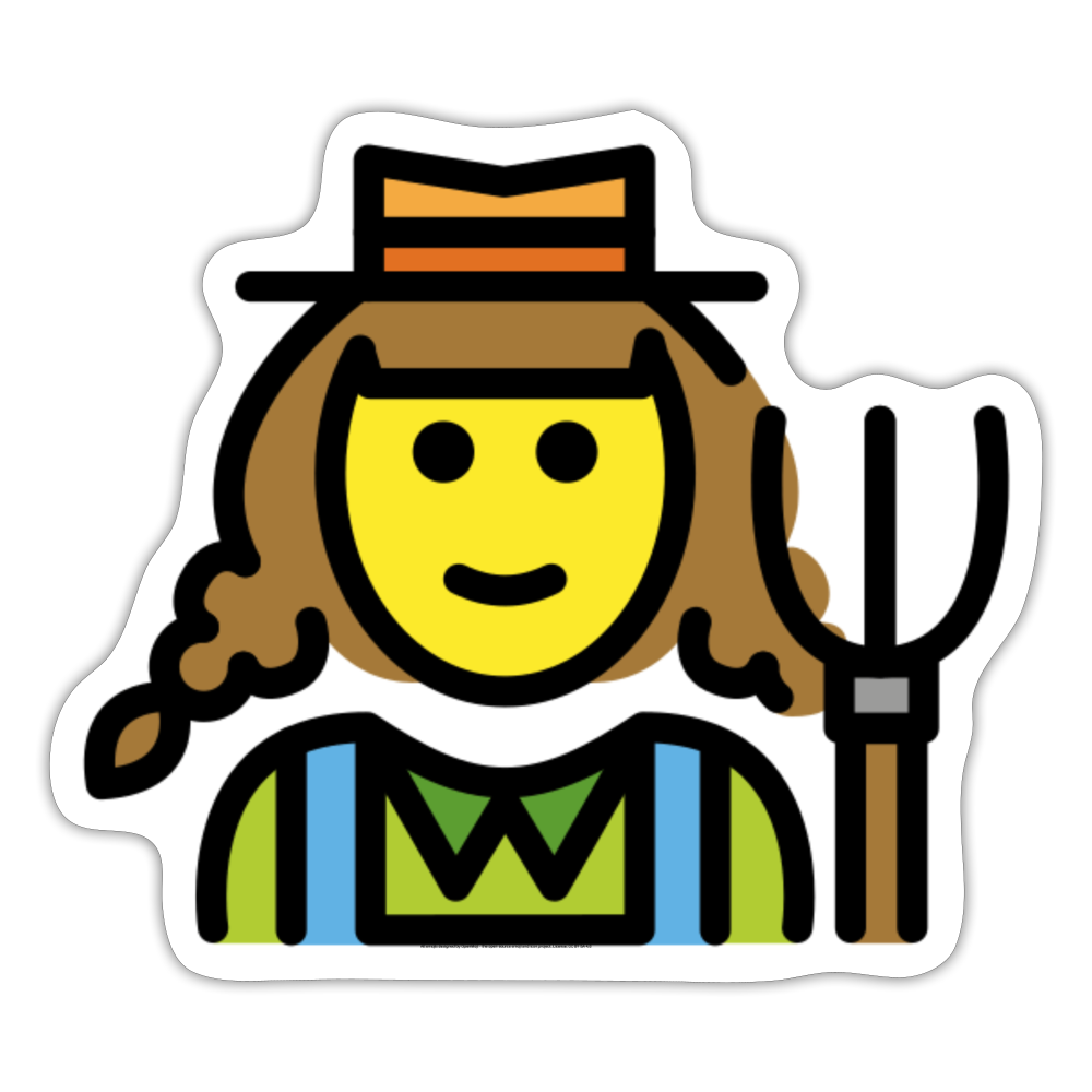 Woman Farmer Moji Sticker - Emoji.Express - white matte