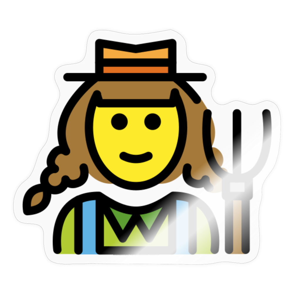 Woman Farmer Moji Sticker - Emoji.Express - transparent glossy