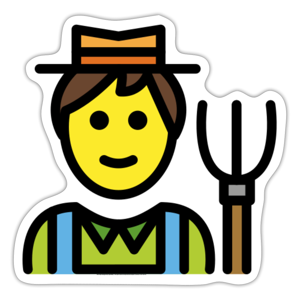 Farmer Moji Sticker - Emoji.Express - white matte