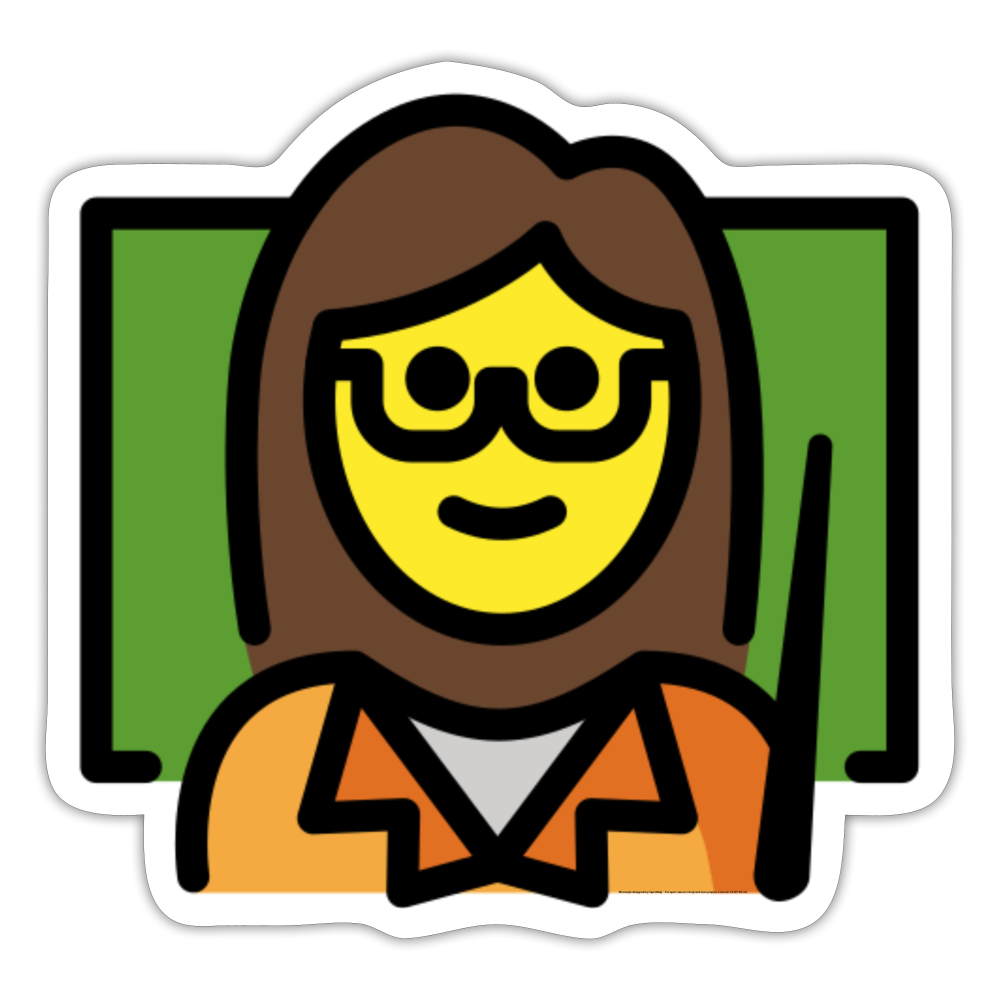 Woman Teacher Moji Sticker - Emoji.Express - white matte