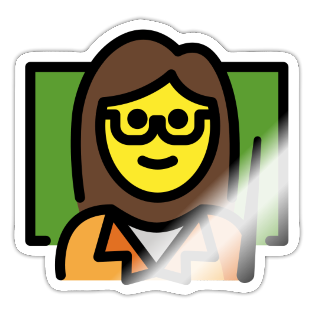 Woman Teacher Moji Sticker - Emoji.Express - white glossy