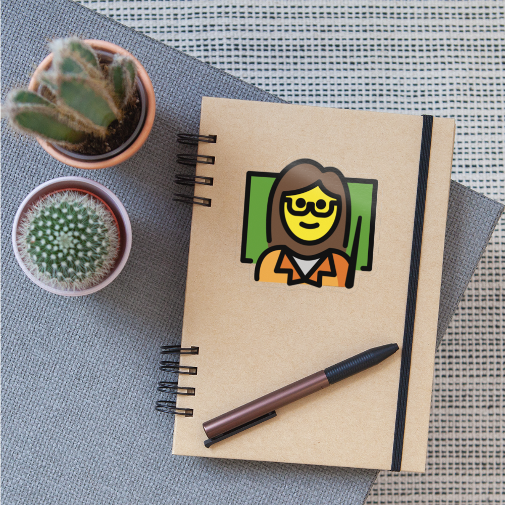 Woman Teacher Moji Sticker - Emoji.Express - transparent glossy