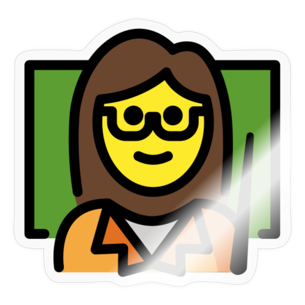 Woman Teacher Moji Sticker - Emoji.Express - transparent glossy