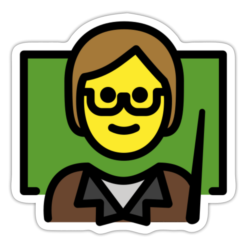 Teacher Moji Sticker - Emoji.Express - white matte