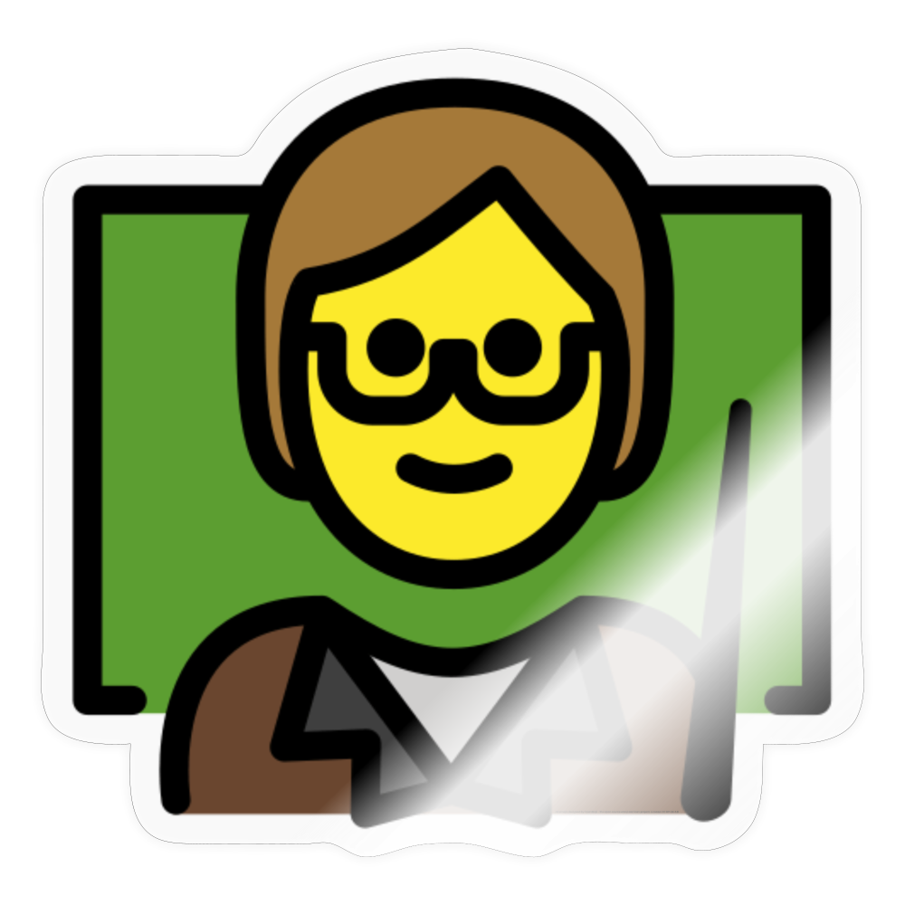 Teacher Moji Sticker - Emoji.Express - transparent glossy