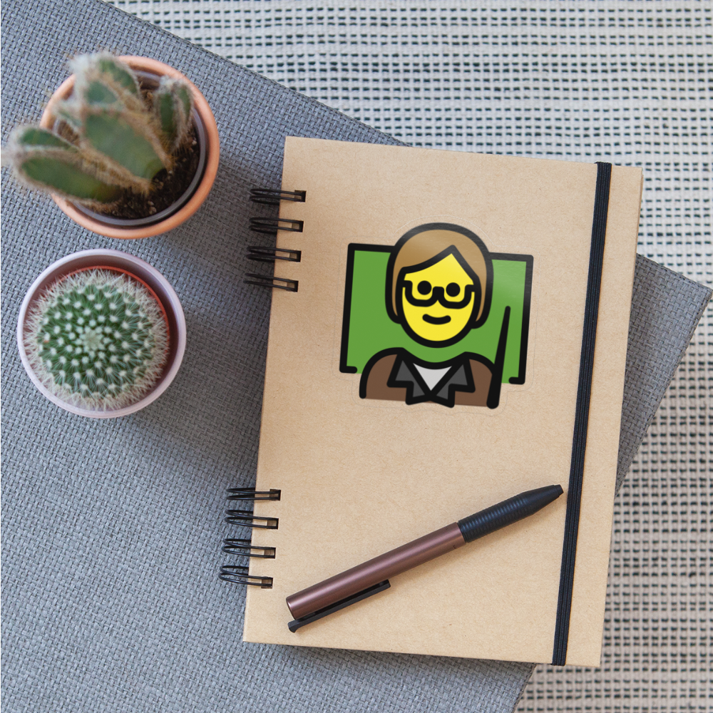 Teacher Moji Sticker - Emoji.Express - transparent glossy