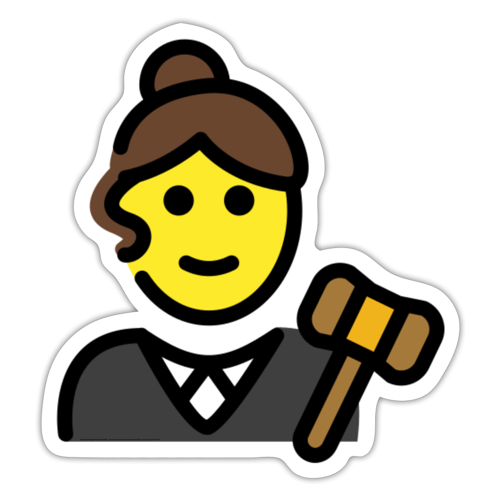 Woman Judge Moji Sticker - Emoji.Express - white matte