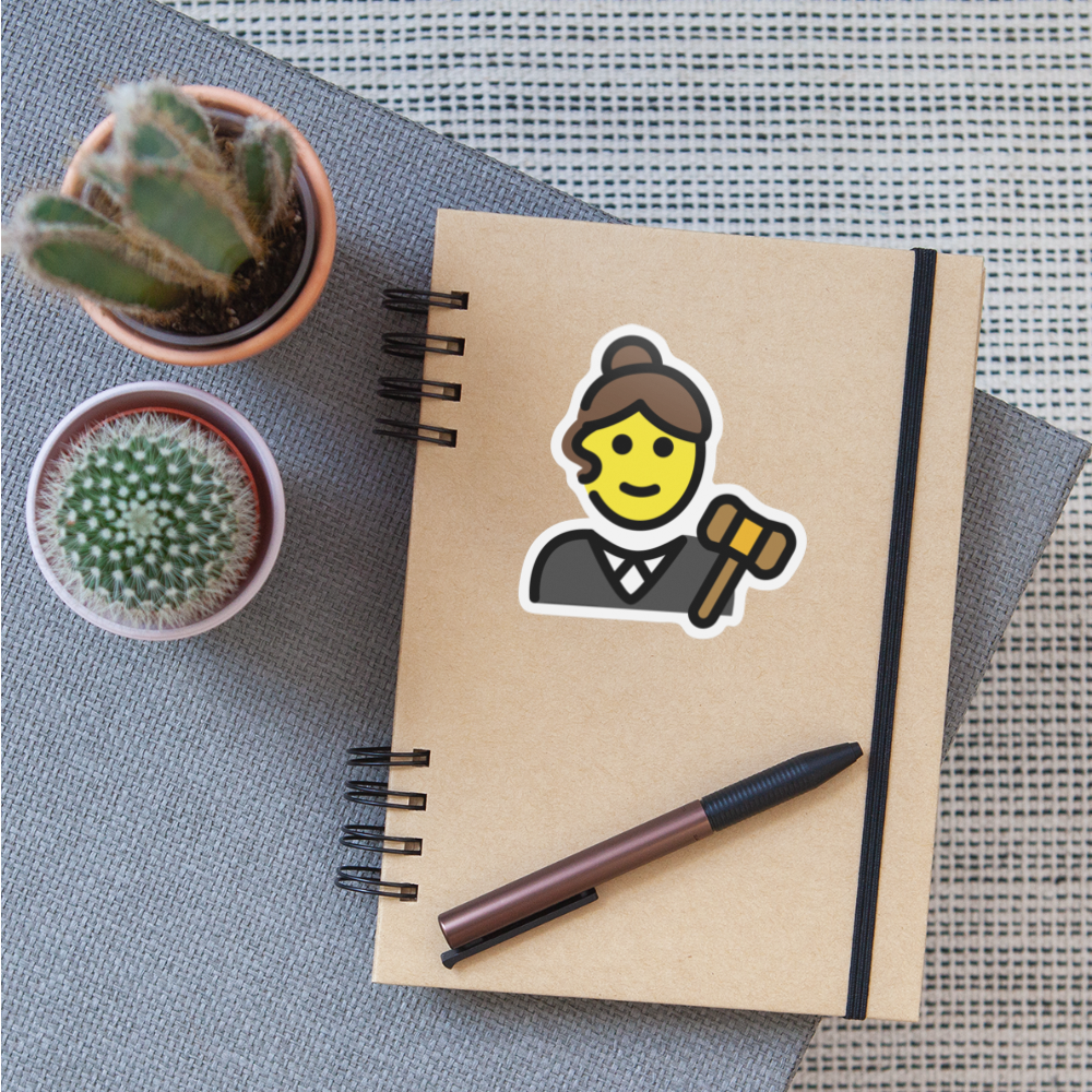 Woman Judge Moji Sticker - Emoji.Express - white matte