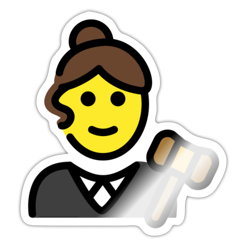 Woman Judge Moji Sticker - Emoji.Express - white glossy