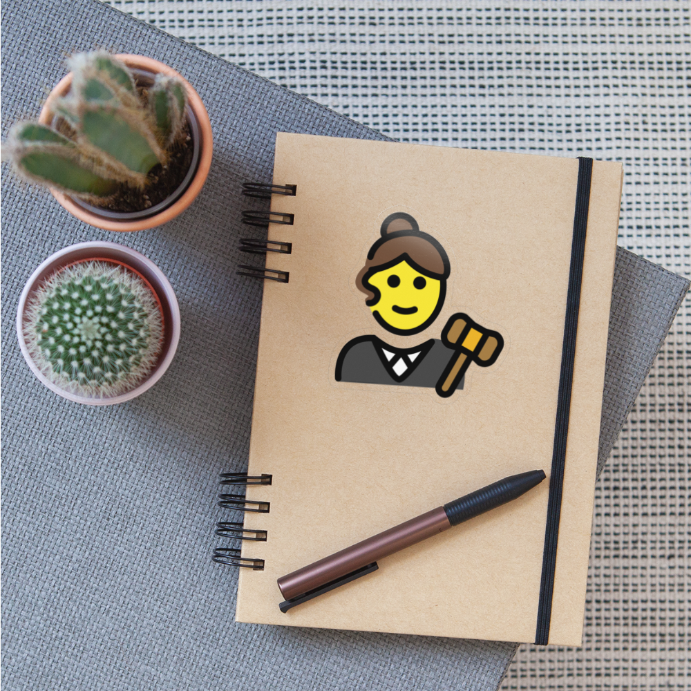 Woman Judge Moji Sticker - Emoji.Express - transparent glossy