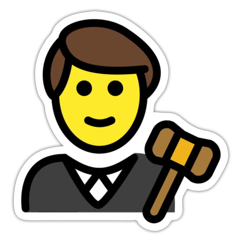 Man Judge Moji Sticker - Emoji.Express - white matte
