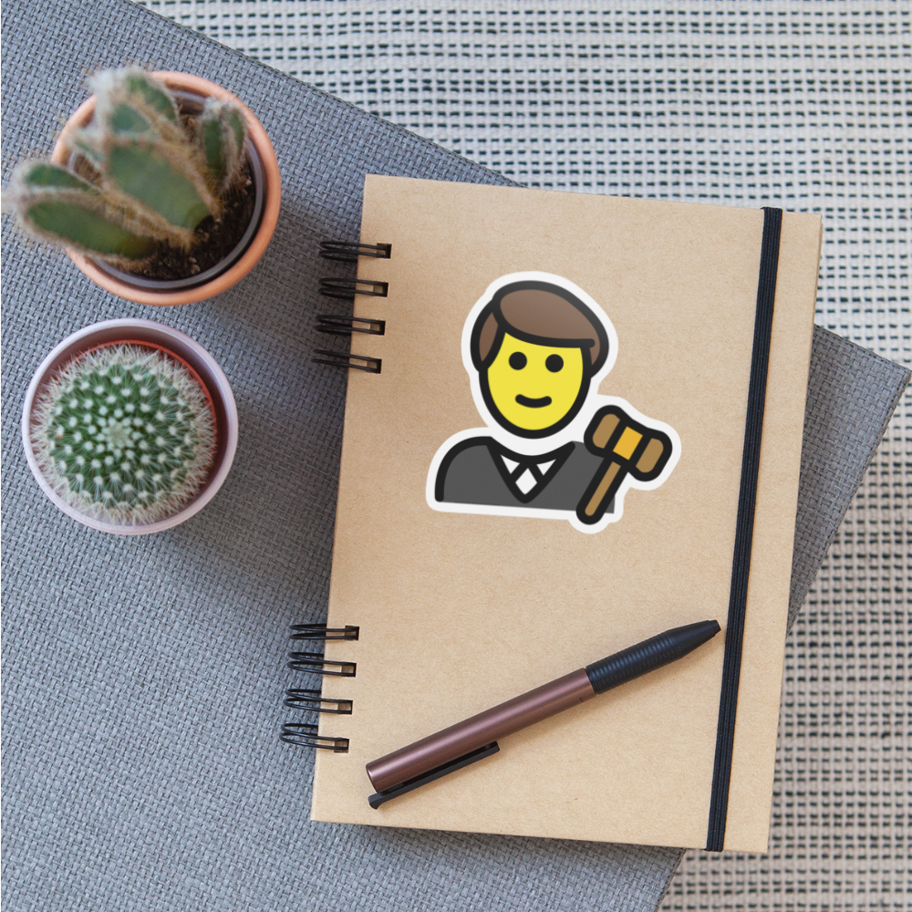 Man Judge Moji Sticker - Emoji.Express - white matte