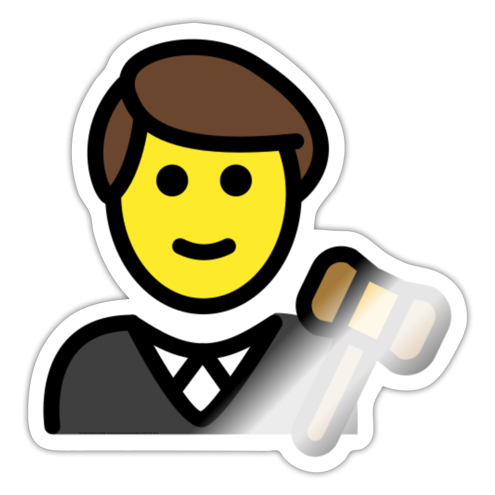 Man Judge Moji Sticker - Emoji.Express - white glossy