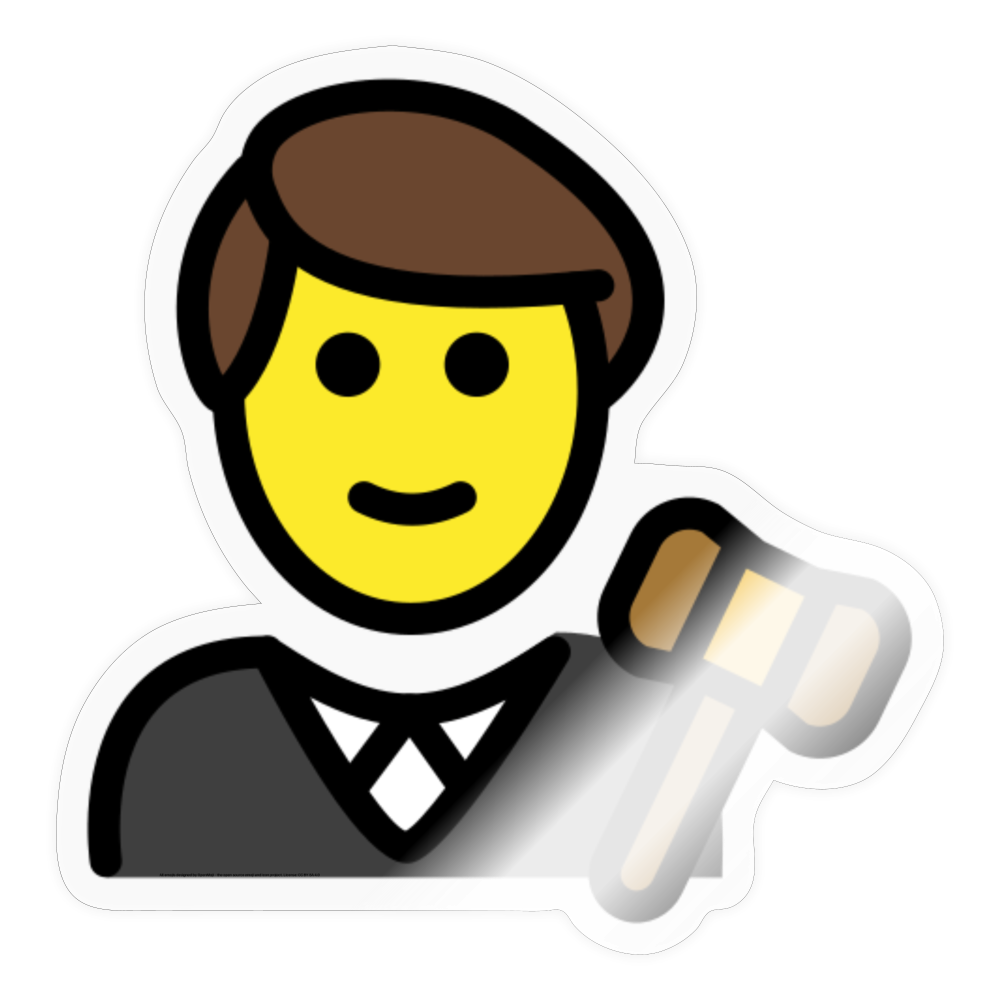 Man Judge Moji Sticker - Emoji.Express - transparent glossy