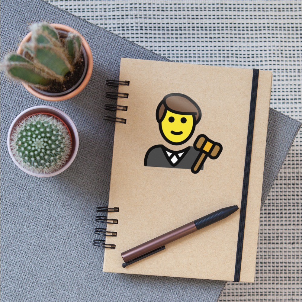 Man Judge Moji Sticker - Emoji.Express - transparent glossy