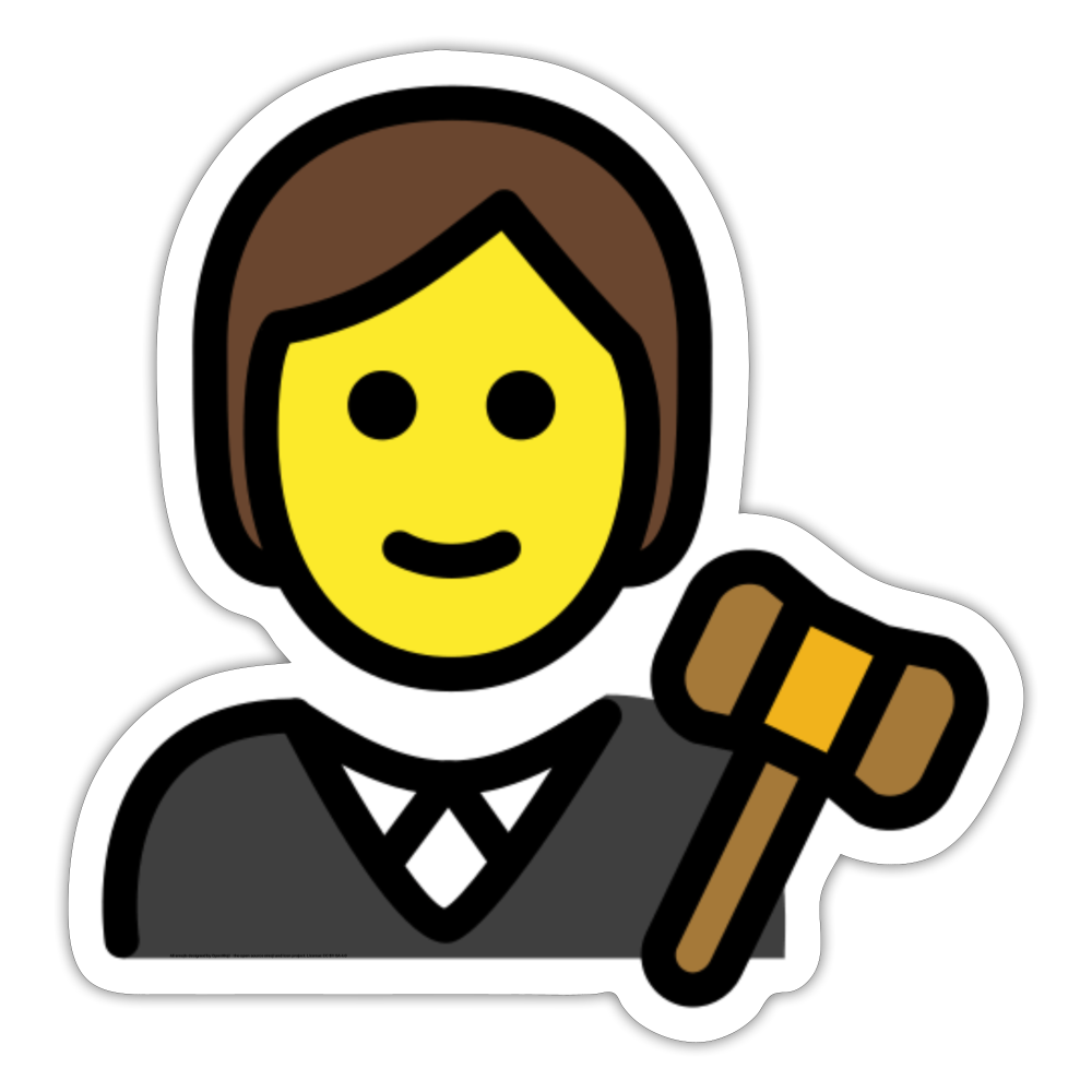 Judge Moji Sticker - Emoji.Express - white matte
