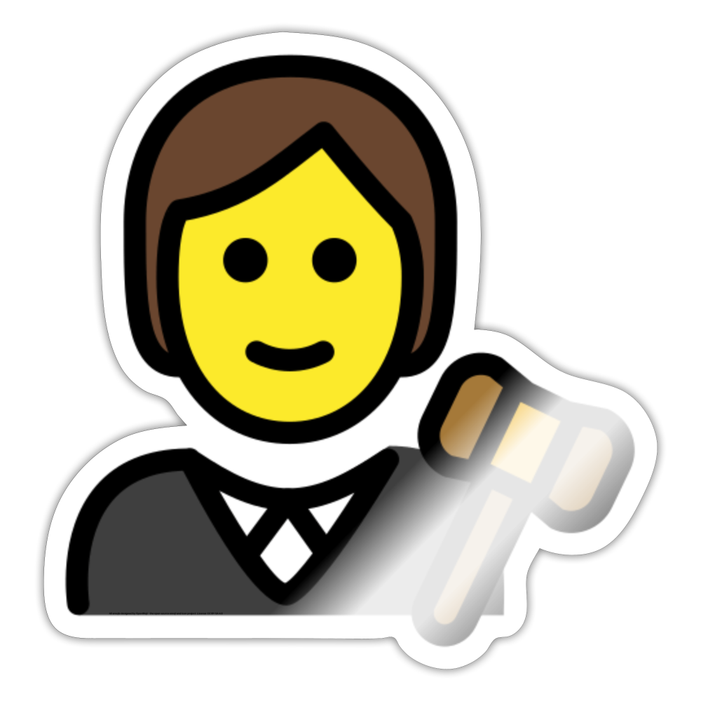 Judge Moji Sticker - Emoji.Express - white glossy
