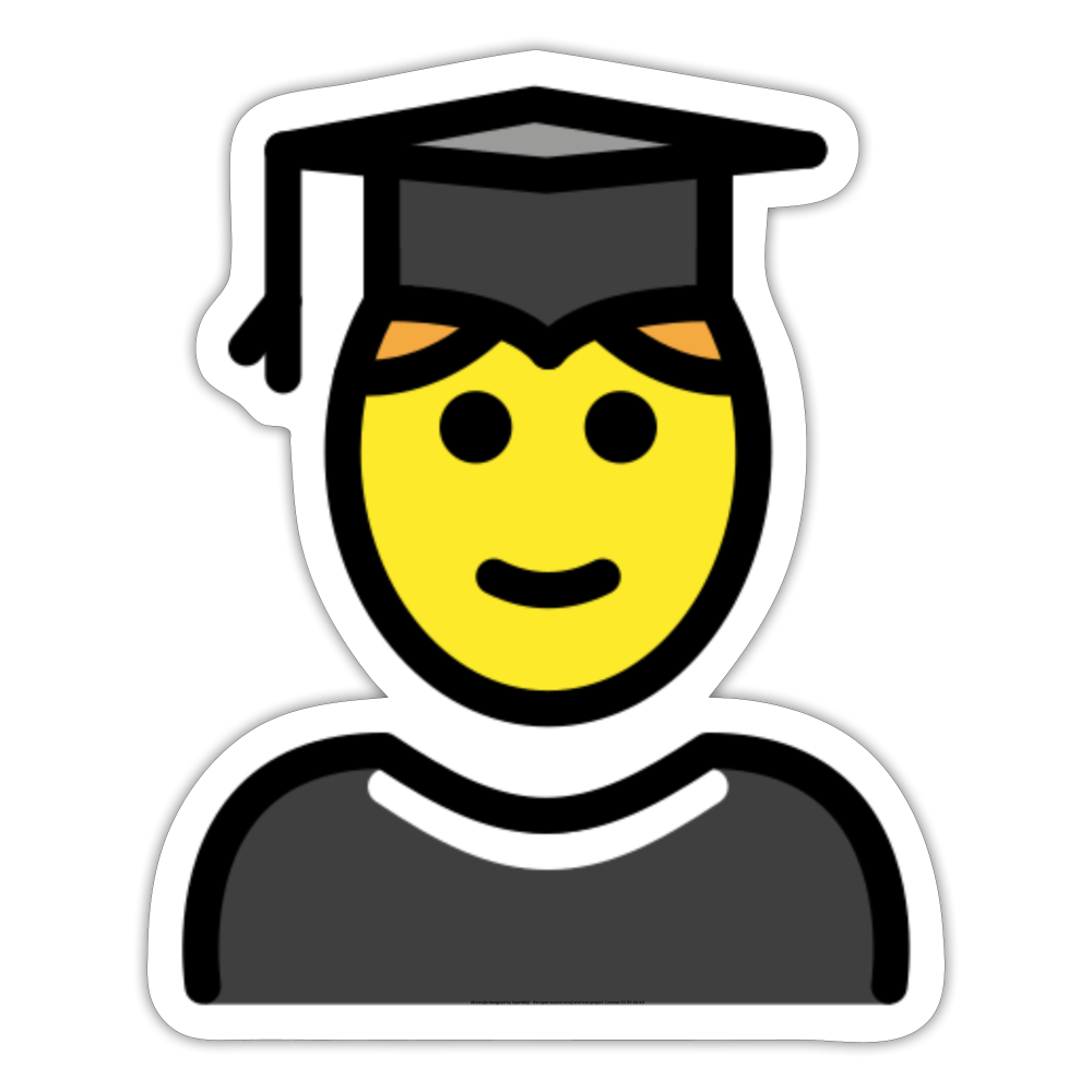 Man Student Moji Sticker - Emoji.Express - white matte