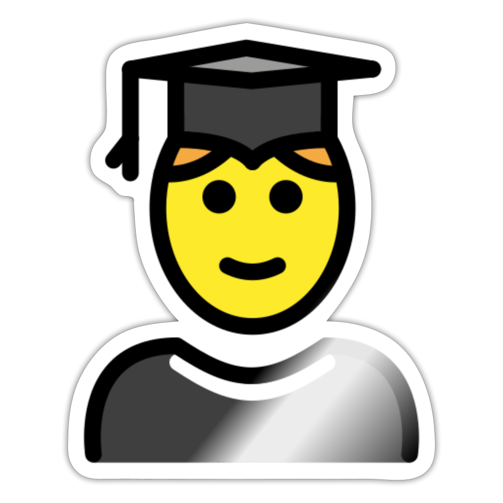 Man Student Moji Sticker - Emoji.Express - white glossy