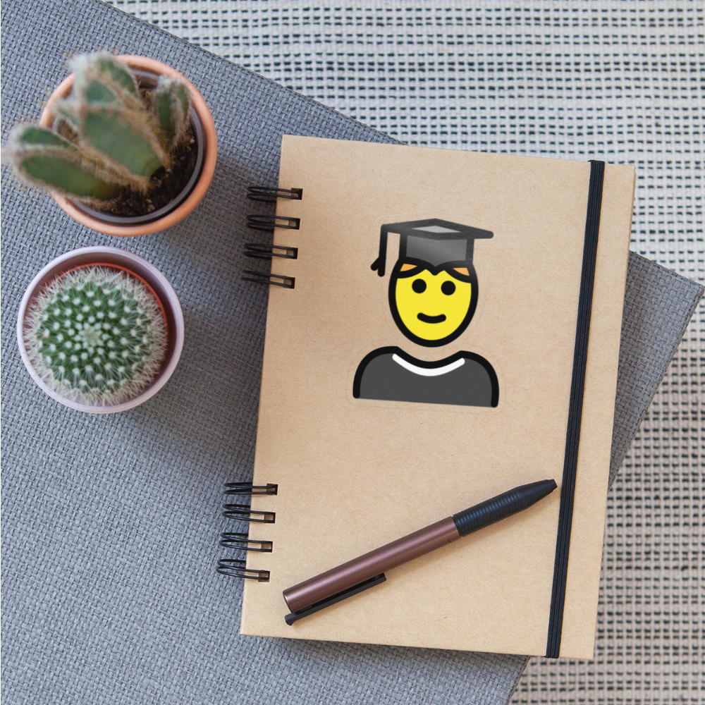 Man Student Moji Sticker - Emoji.Express - transparent glossy